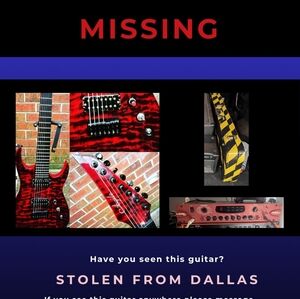 Custom Red 7-String Electric Guitar